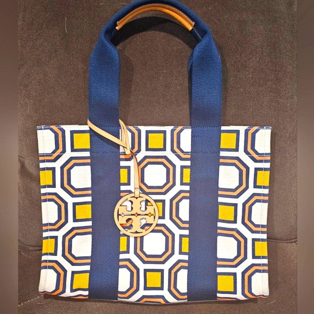 Authentic Tory Burch Geometric Tote Bag